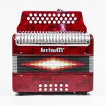 ACORDEON BOTONES GCF ROJO CON 5 VOCES FARINELLI PREMIUM 3012RHG
