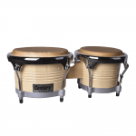 BONGO 8" Y 9" MADERA NATURAL ARO CROMADO C/ ATRIL CENTURY CNBG006