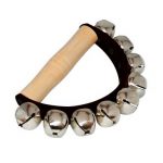 PULSERA 9 CASCABELES NEGRA PLASTICO MANGO MADERA COPACABANA CPPC001