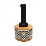 CABASA MEDIANA METALICA EN MADERA NATURAL DM DMCB002