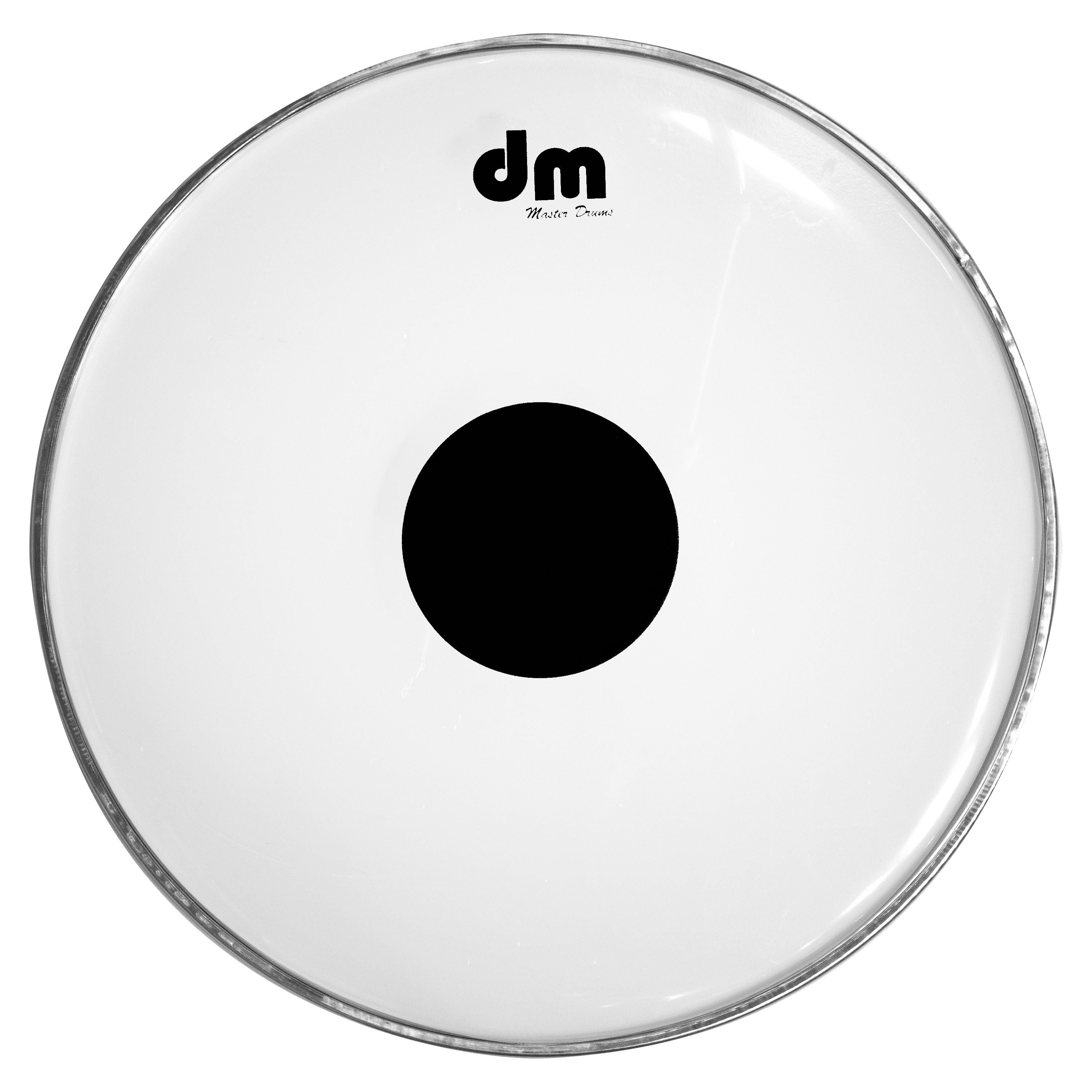 PARCHE P/ TOM / TAROLA 14″ TRANSPARENTE CENTRO NEGRO DM